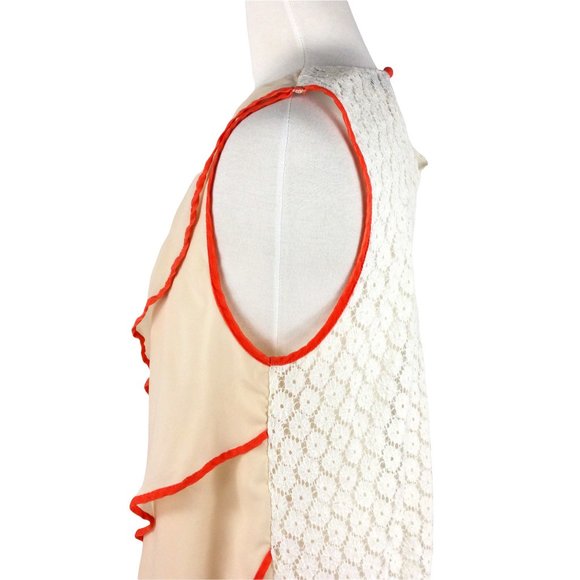 Anthropologie Ryu Cream/Peach Layered Tank, Medium - Picture 3 of 8